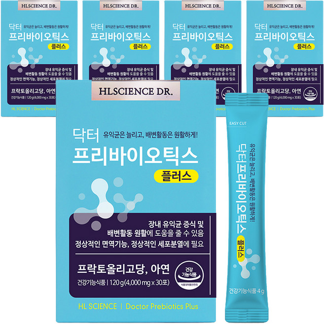 에이치엘사이언스 닥터프리바이오틱스 플러스 유산균 30p, 120g, 5박스