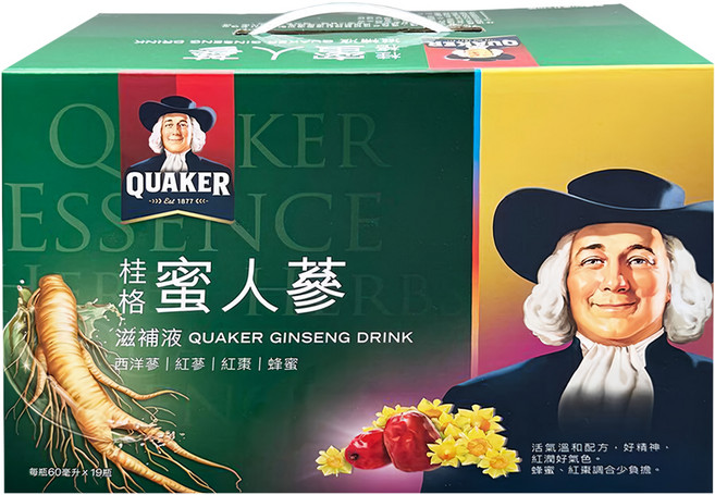 QUAKER 桂格 蜜人蔘滋補液禮盒, 1.14L, 1盒