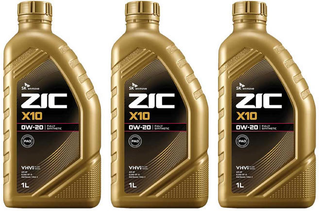 지크 X10 엔진오일, 3개, 0w20, 1L