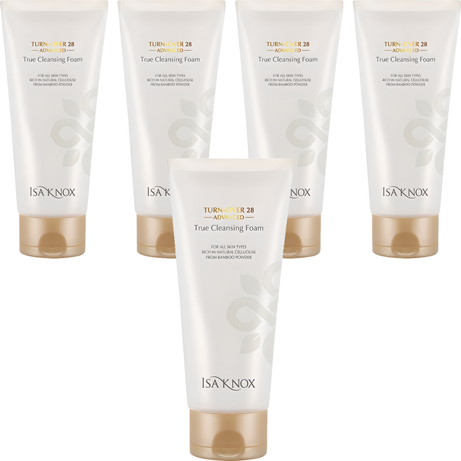 이자녹스 턴오버 28 어드밴스드 트루 클렌징 폼, 180ml, 5개