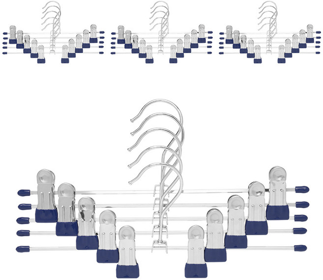코멧 홈 논슬립 코팅 회전형 치마바지걸이, 블루, 20개