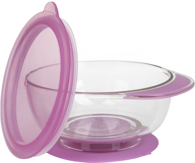 Nuby Tritan 吸盤碗 260ml, 粉色, 1個