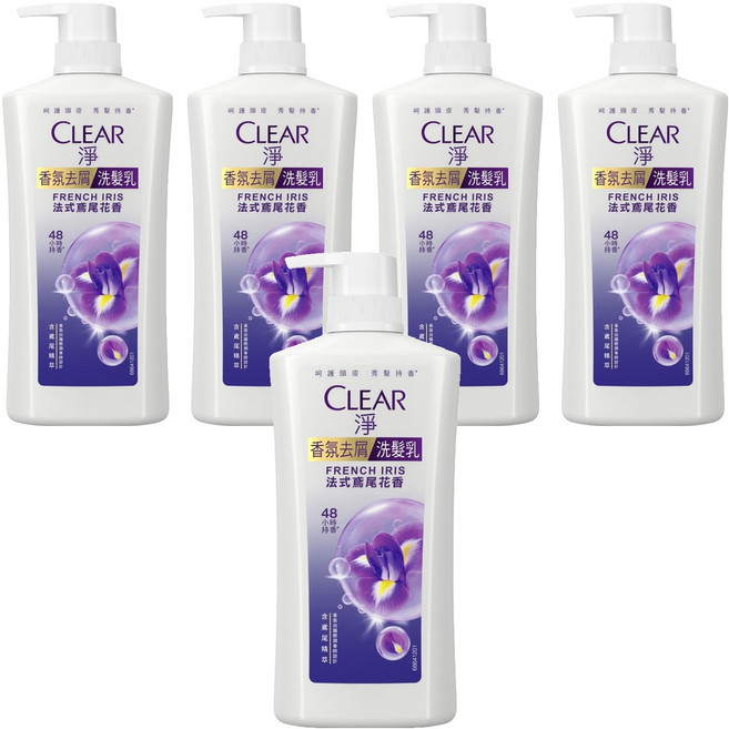 CLEAR 淨 頭皮護理香氛去屑洗髮乳 法式鳶尾花香, 750g, 5瓶