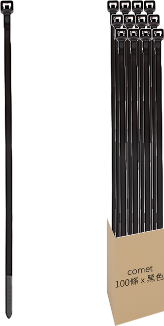 comet 束帶 中(15 x 0.4cm), 黑色, 100條