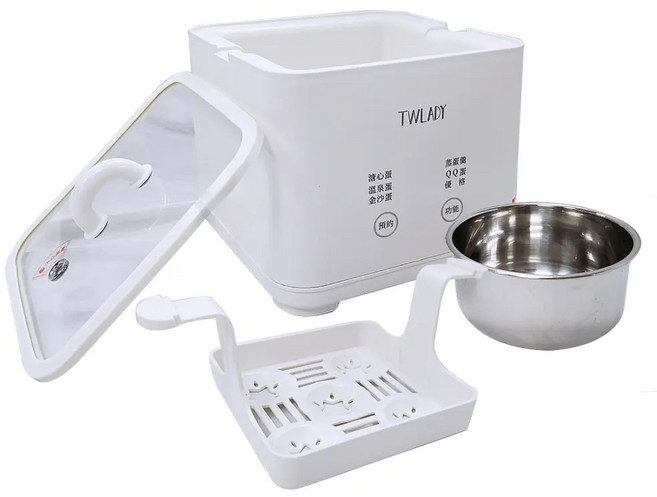 TWLADY 蒸煮蛋機 TW-1011 一鍵啟動 一機多用 6大模式 304不鏽鋼蒸鍋 自動斷電 自動預約