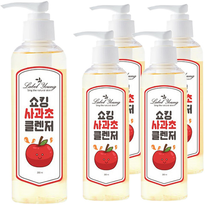 라벨영 쇼킹 사과초 클렌저, 5개, 200ml