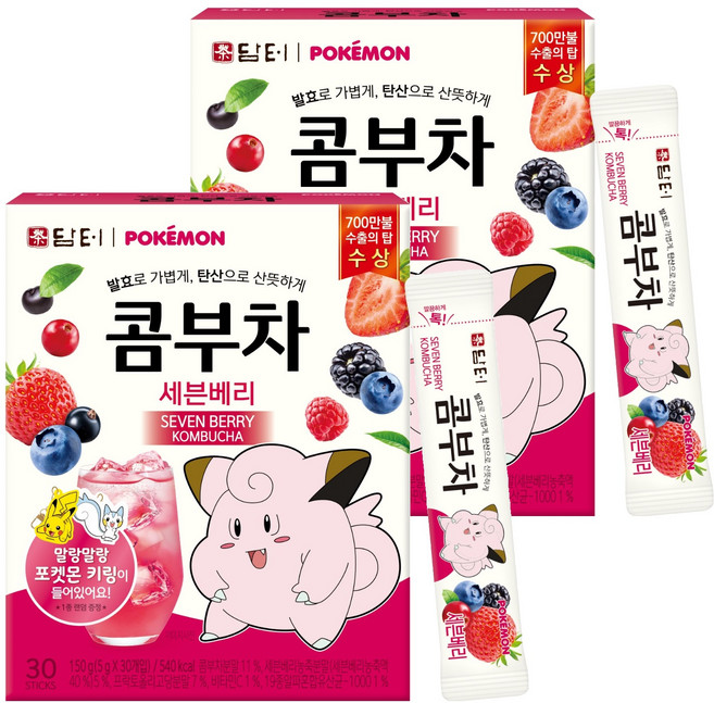 담터 포켓몬 콤부차 세븐베리, 5g, 30개입, 2개