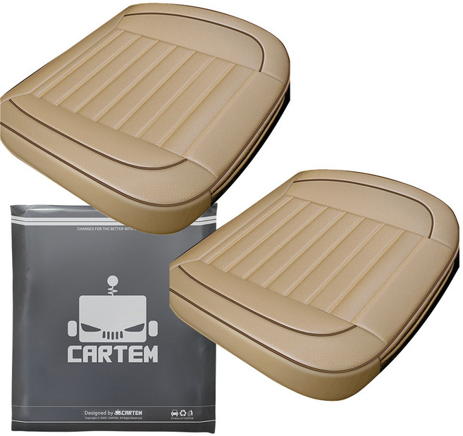 카템 베이직 차량용 방석 커버, 베이지, 2개