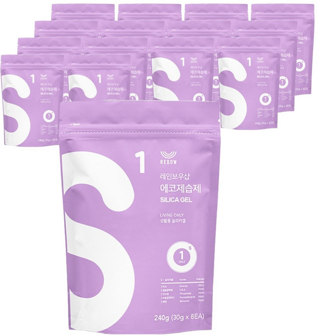 레인보우샵 생활용 에코제습제 실리카겔, 240g, 15개