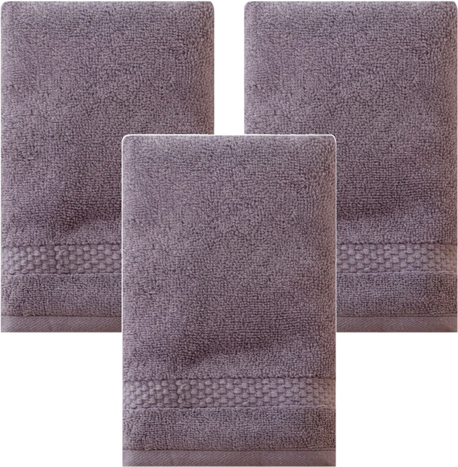 SHING LONG TEXTILE 台灣興隆毛巾 雅痞雙股美棉毛巾 172g 76 x 35cm 棉紗, 紫色, 3條