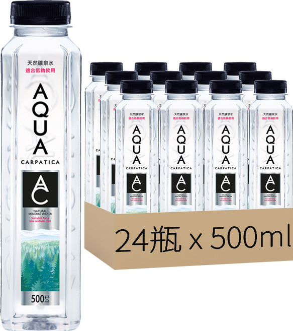 AQUA CARPATICA 喀爾巴阡 天然礦泉水, 500ml, 24瓶