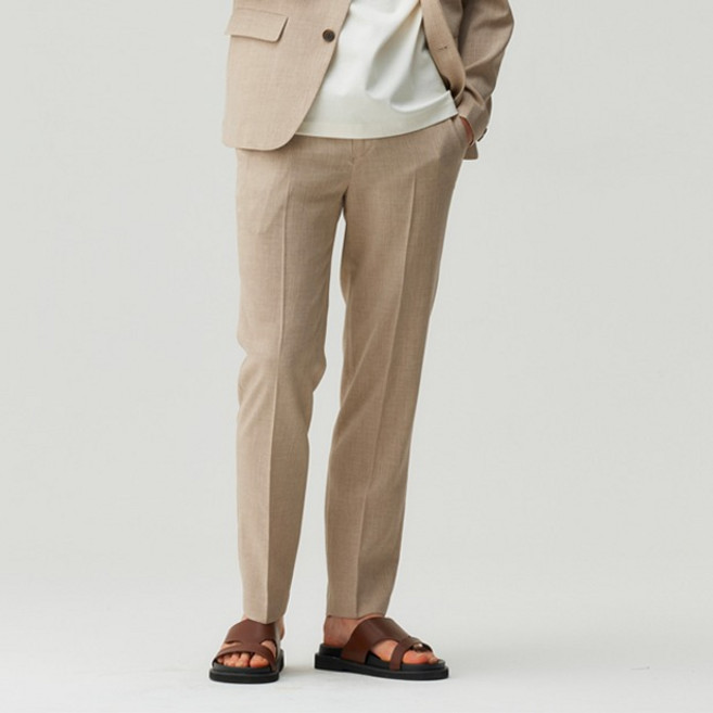 마인드브릿지 남성용 냉감 통기성 쿨 테이퍼드 투톤 밴딩팬츠 MZPT3101