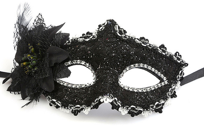 엘쏘 할로윈데이 파티 가면 FREE, 블랙, 1개