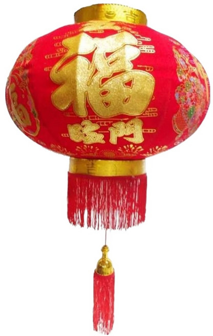 農曆春節元宵 吉祥大福發財大紅燈籠 + LED50燈USB充電式燈串暖白光 附遙控, 1組