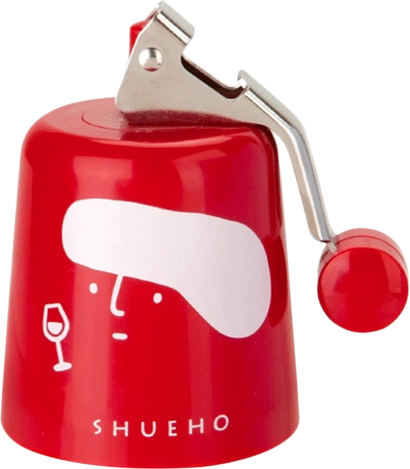 SHUEHO 樹可 小憩時刻按壓氣密瓶蓋 紅色 開瓶器, 1個