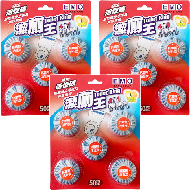 EMO 潔廁王活性碳馬桶潔廁劑 檸檬香, 250g, 3組