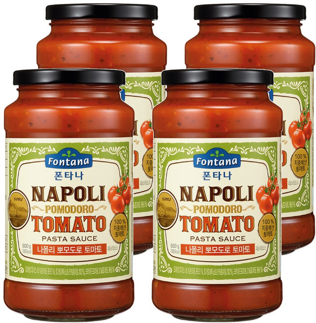 폰타나 나폴리 뽀모도로 토마토 파스타소스, 600g, 4개