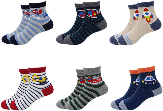 D&G 兒童款 交通工具襪6雙組 D693