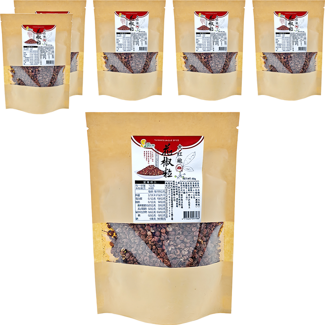 超賀 大紅袍 花椒粒 色澤鮮豔 香氣濃郁 適合滷湯 醃製食品和燉肉, 60g, 6包