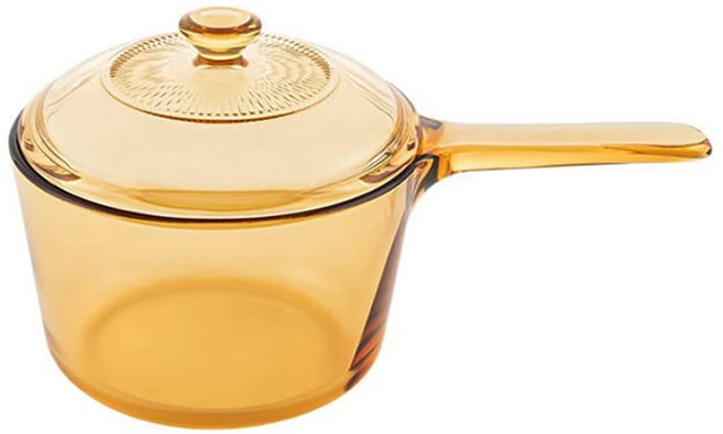 Corelle Brands 康寧餐具 Visions Blooming 耐熱單柄湯鍋, 黃色透明, 1個, 1.5L