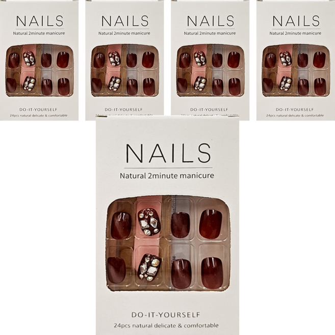 Paula's Nail 寶拉美甲 小甲型鑽飾美甲貼片, AP69192, 5入