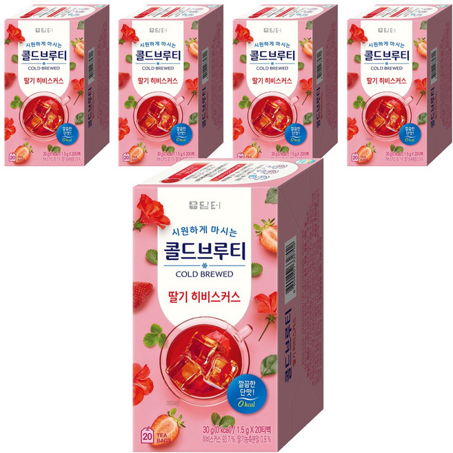 담터 콜드브루티 딸기히비스커스, 1.5g, 20개입, 5개