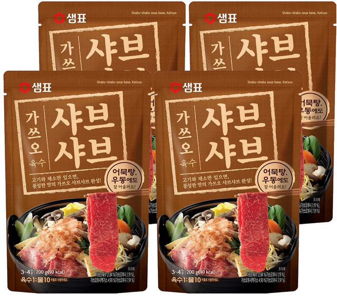 샘표 가쓰오 샤브샤브 육수 3~4인분, 200g, 4개