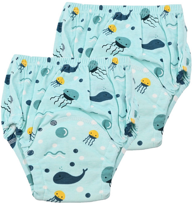PUKU 藍色企鵝 棉柔學習尿布褲, 鯨魚, 2件