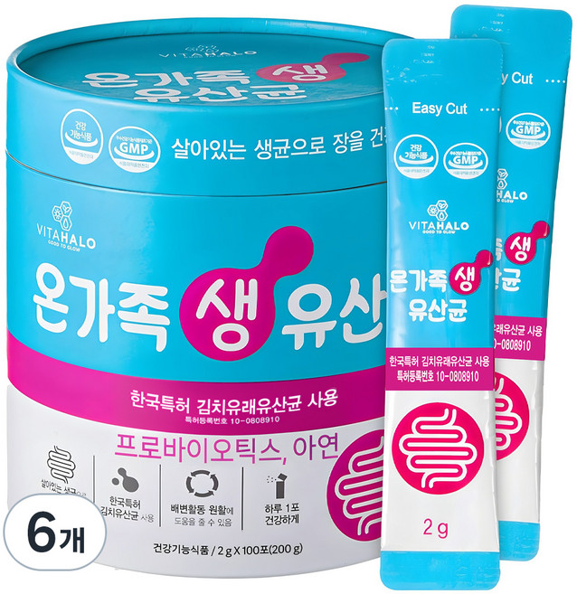 비타할로 온가족 생 유산균, 200g, 6개