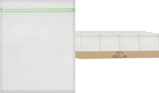 EZ'n 標準雙層夾鏈袋 冷藏冷凍兩用, M(18 x 20cm), 100入, 1盒