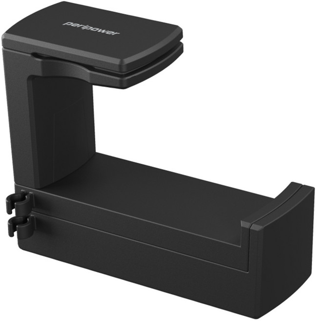 peripower 桌邊夾式頭戴型雙掛式耳機架 適用多種桌面板材 橡膠止滑墊, MO-23, 黑色, 1個