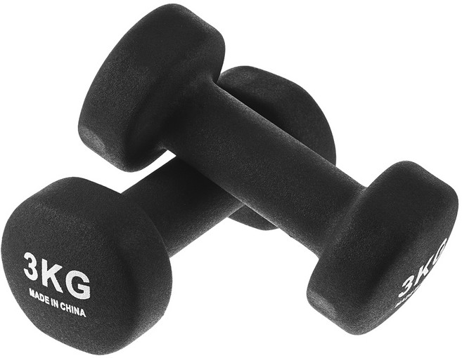 코멧 클래식 논슬립 아령 3kg, 2개, 블랙