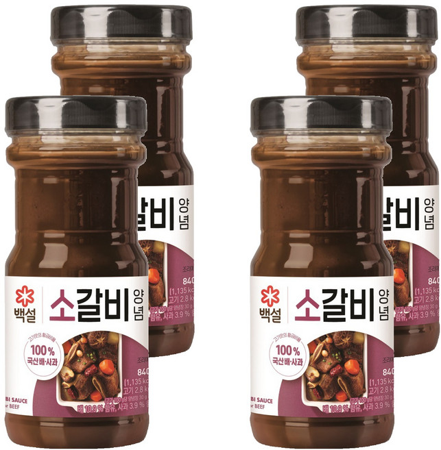 백설 소갈비 양념, 840g, 4개