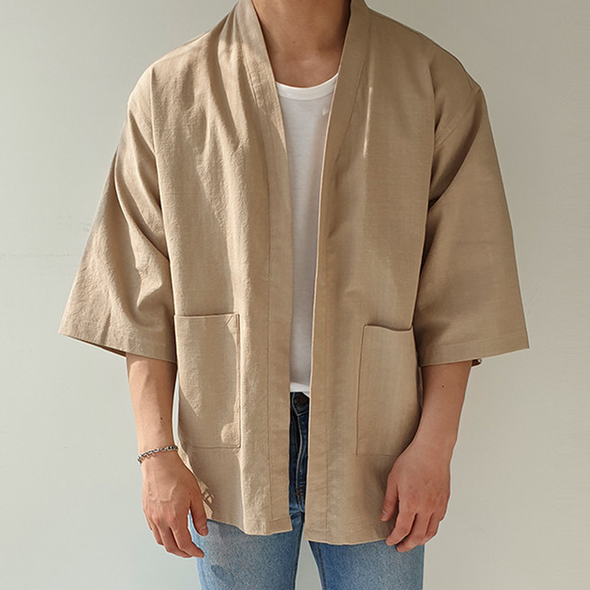 제이에이치스타일 루즈핏 통기성 린넨 가디건 JHROK416