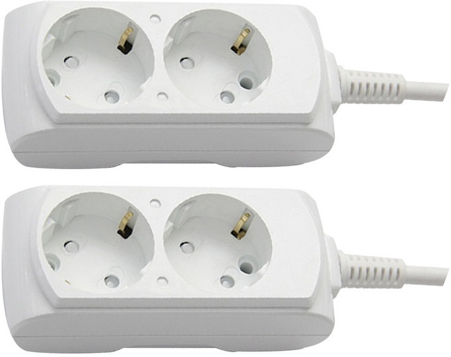 거성산업 접지형 16A 멀티탭 2구 2호 + 안전커버 랜덤 발송 2p 세트, 1.5m, 2세트