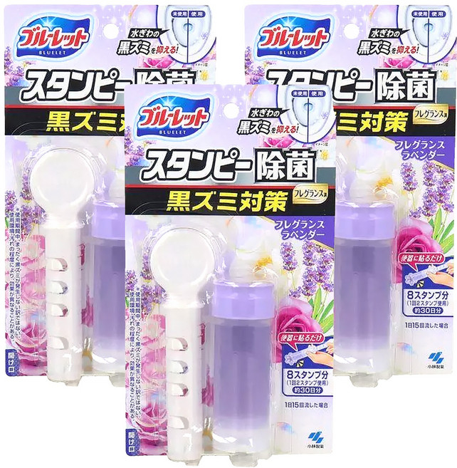 小林製藥 馬桶潔淨花瓣凝膠 薰衣草香氛, 28g, 3個