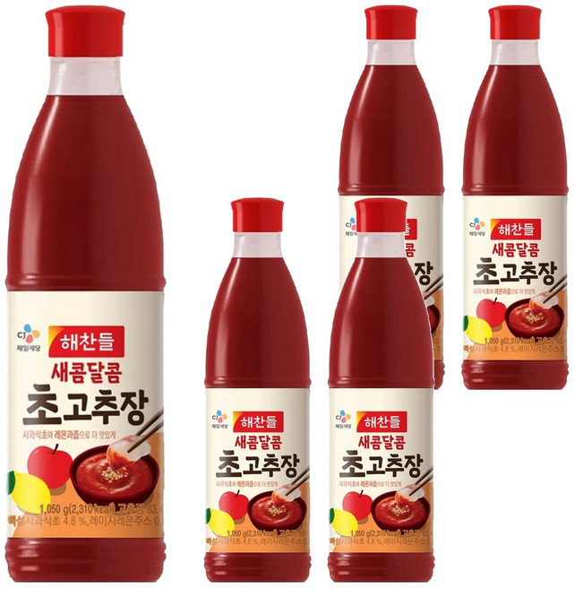 해찬들 새콤달콤 초고추장, 1.05kg, 5개