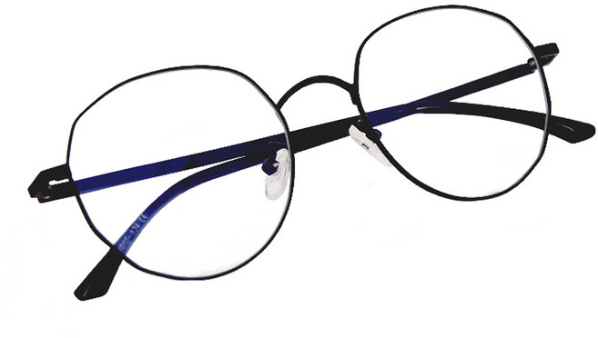 ALEGANT 幾何圓弧修飾多邊設計金屬框 濾藍光眼鏡 UV400