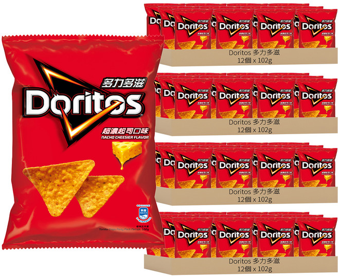 Doritos 多力多滋 超濃起司口味玉米片, 102g, 48包