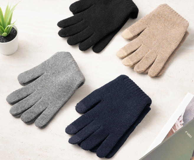 캐럿 남녀공용 포근한 울 블랜딩 스마트 터치 장갑