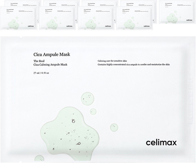셀리맥스 더 리얼 시카 카밍 앰플 마스크 27ml, 1개입, 10개
