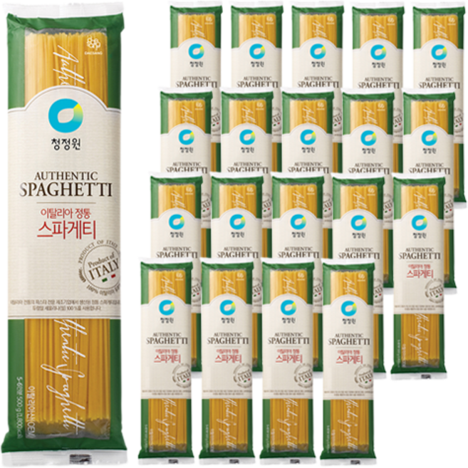 청정원 이탈리아 정통 스파게티면, 500g, 20개