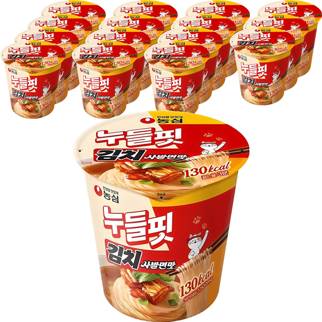 누들핏 김치사발면맛 37.5g, 16개