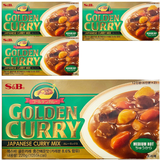 에스앤비골든 카레 중간맛, 220g, 4개