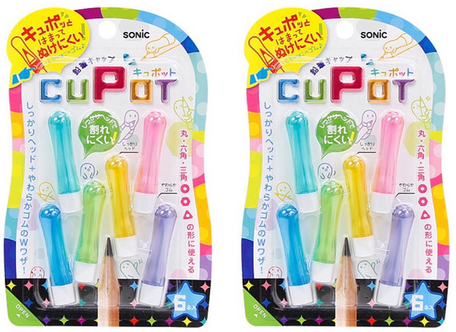 SONIC 筆蓋6件組 SK-8572-RE, 粉彩色, 2組