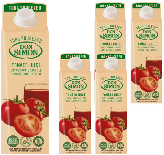 돈시몬 생과일 착즙 100% 토마토주스, 1L, 5개