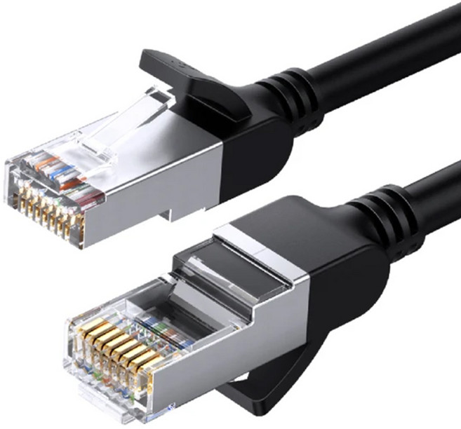 UGREEN 綠聯 CAT6 網路線 Gigabits 1000Mbps 高速傳輸 圓線 純銅金屬版, 黑色, 1條, 2m