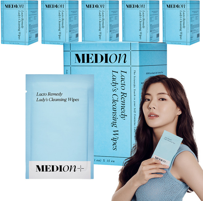 메디온 락토리메디 휴대용 레이디스 청결 티슈, 6개, 90g