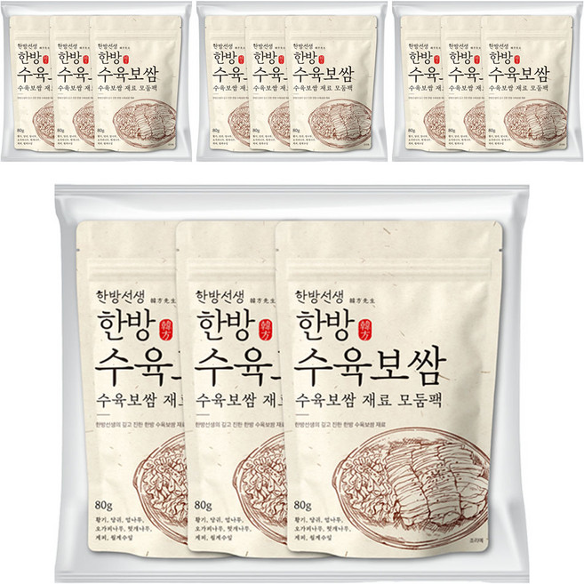 한방선생 수육 보쌈 재료 티백, 80g, 12개