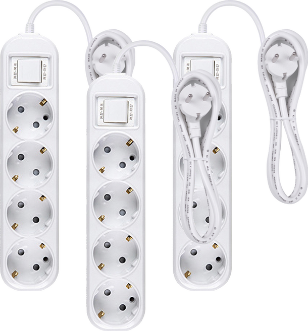 이어지다 접지 멀티탭 4구, 1.5m, 3개